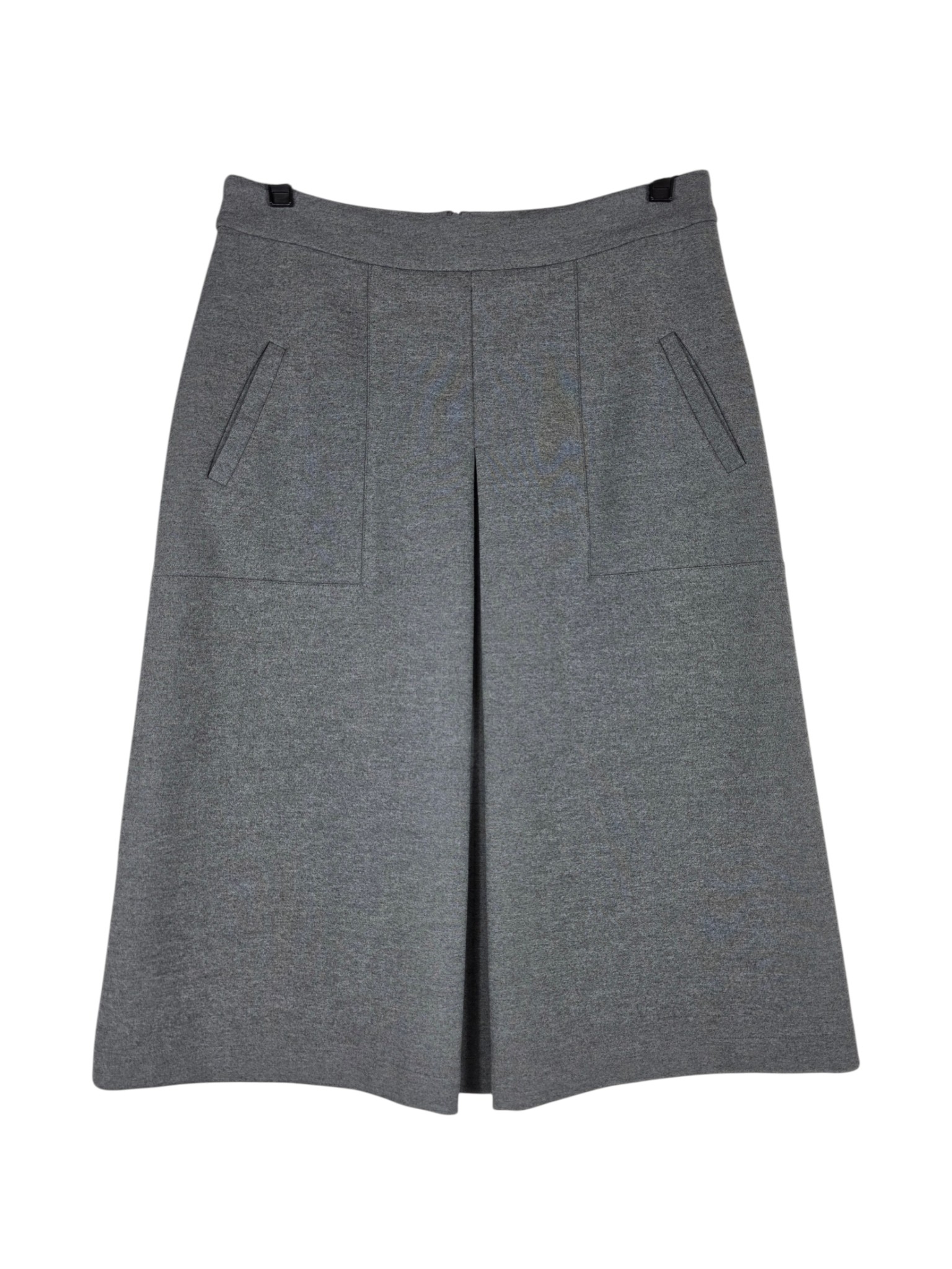 Ronen Chen Gray A-Line Midi Skirt